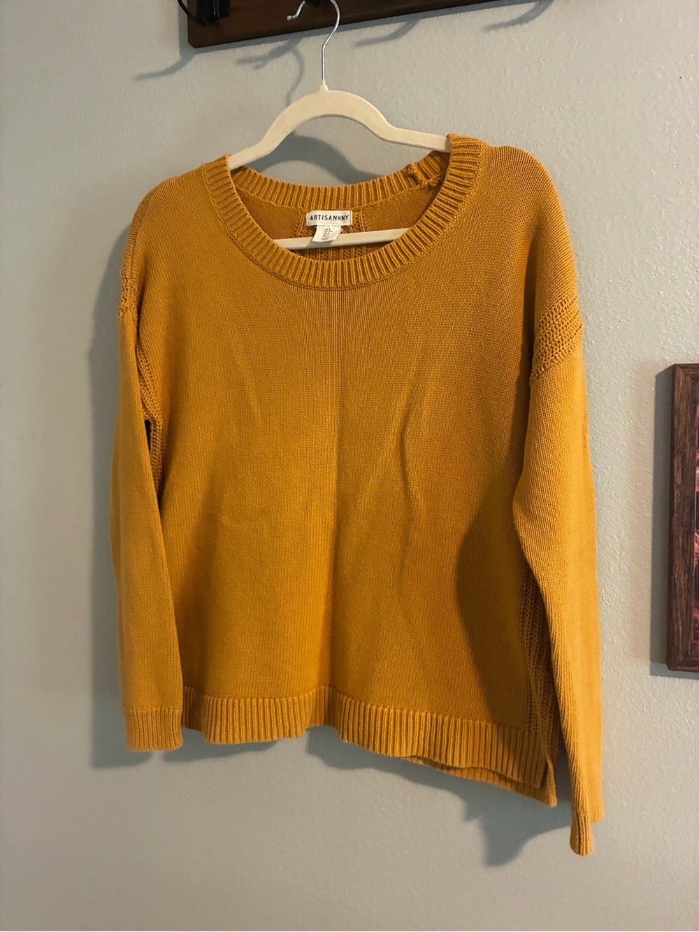 Artisan Mustard Yellow Ribbed Crewneck Sweater